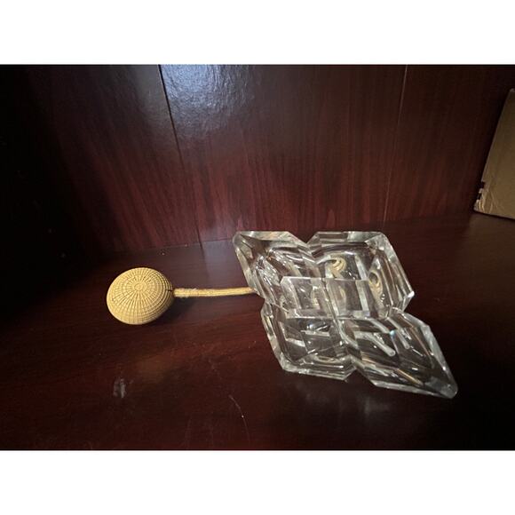 Vintage Frosted Glass Atomizer Perfume Bottle with brass sprayer Decor only - Picture 7 of 8